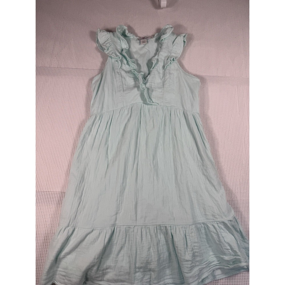Vineyard Vines Womens Mint Green Ruffle Sleeveless Cotton Dress 2Q010706 Small